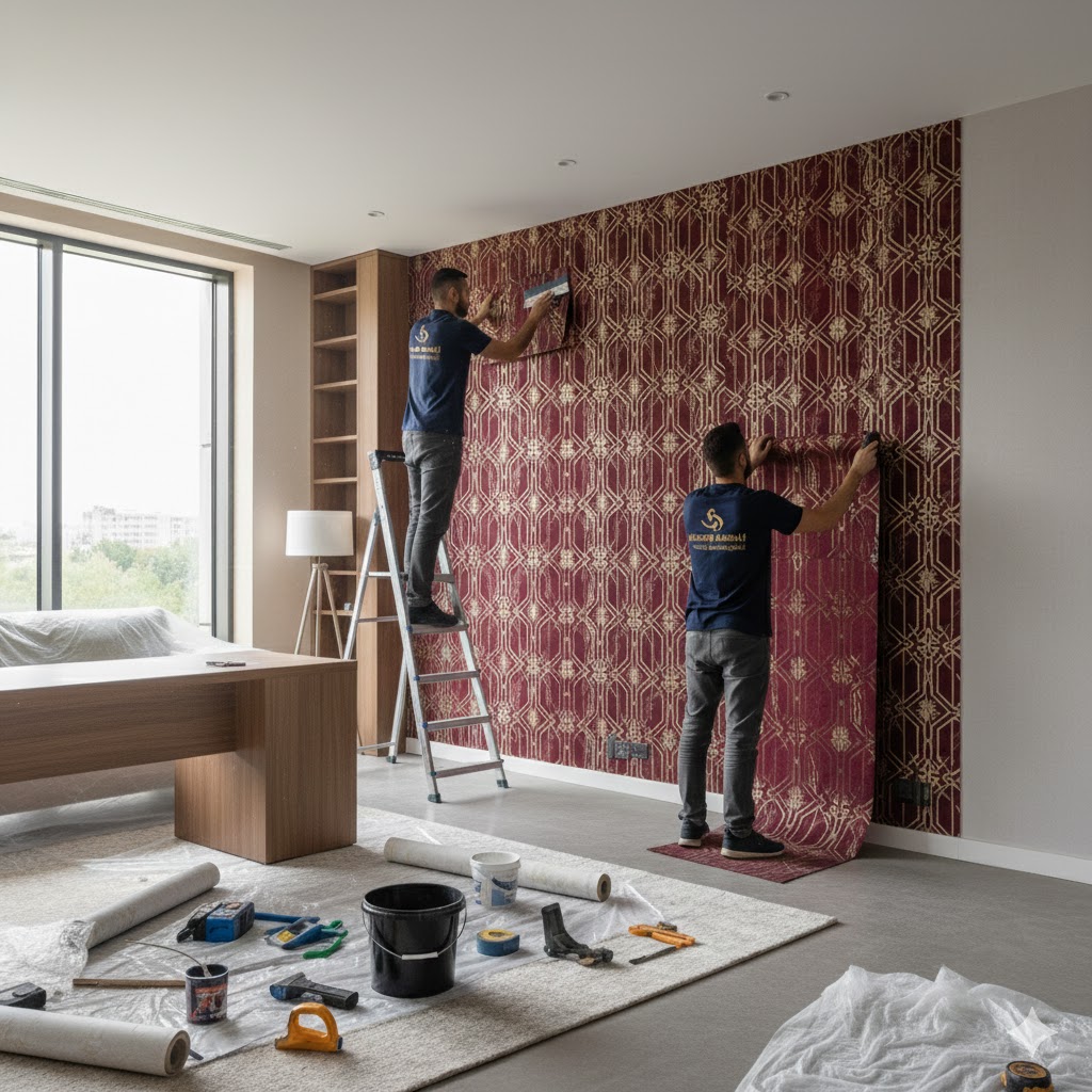 تركيب ورق جدران