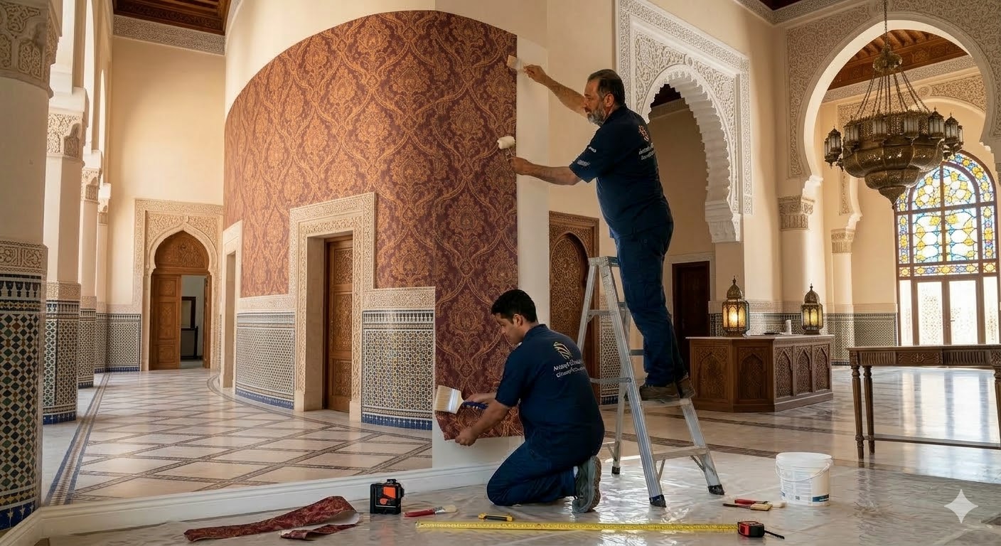 تركيب ورق جدران