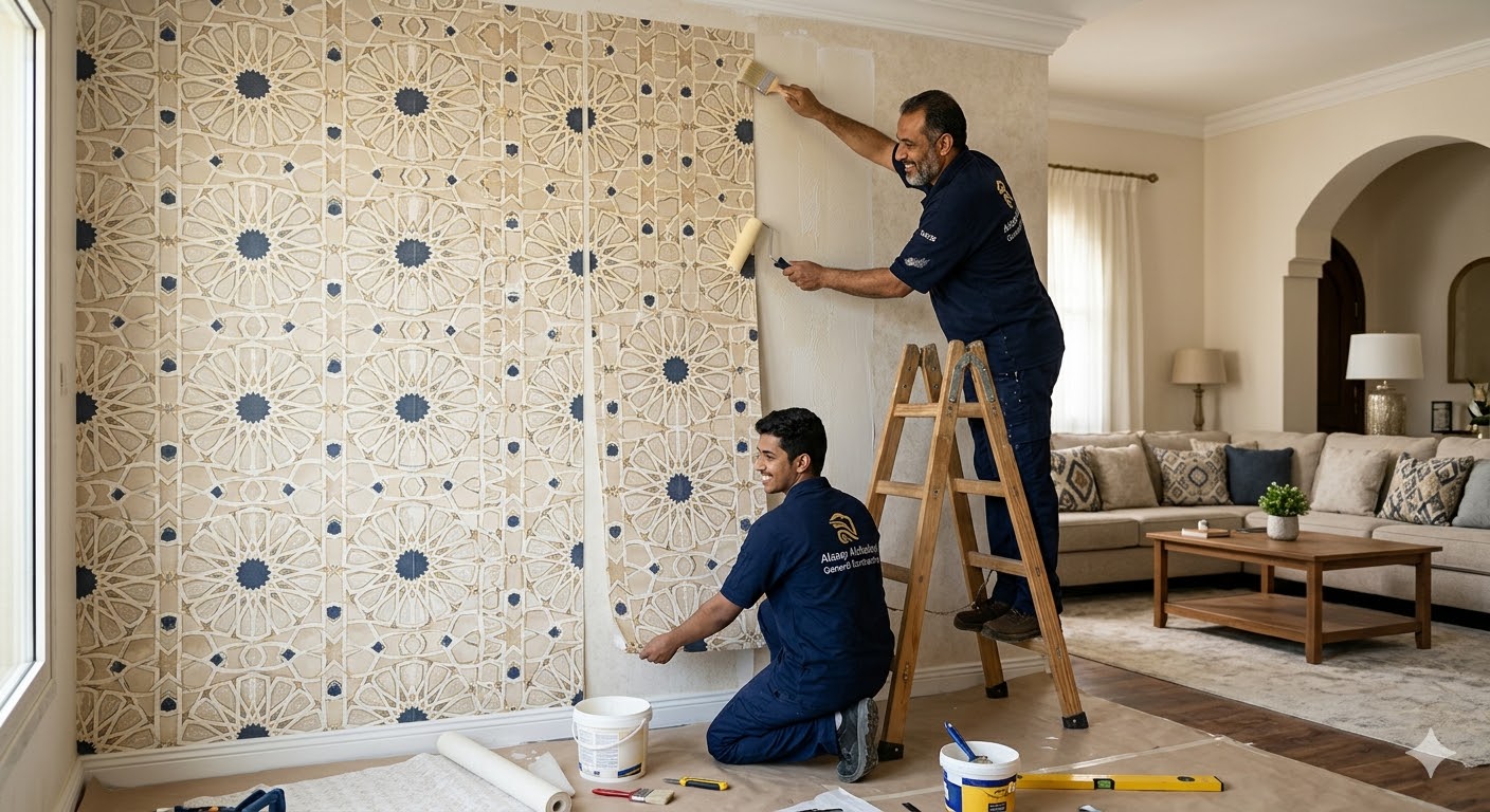 تركيب ورق جدران